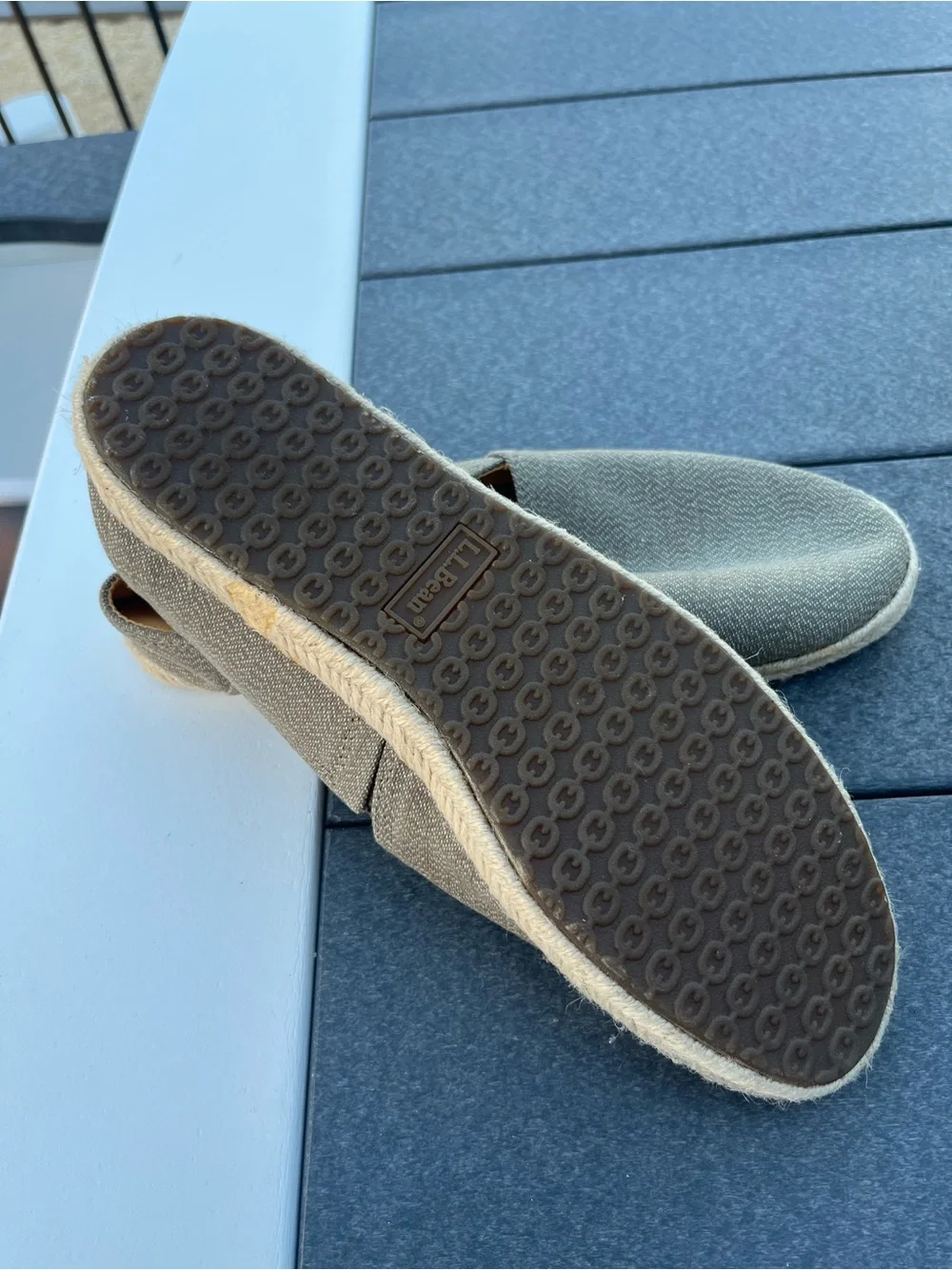 L.L. Bean Olive Green Canvas Slip-On Espadrilles